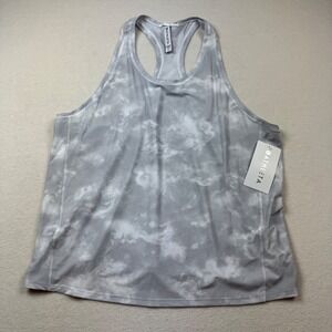 Athleta Ultimate‎ Train Tank 2X Gray Cloud Print Racerback Plus Size